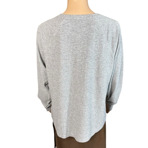 NWT New Three Dots Long Sleeve Henley Grey Top Size XL - Picture 4 of 8